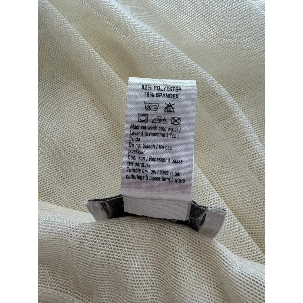 Y2K La Senza Sheer Mesh Lingerie Cami Slip Top Tunic White Rhinestone XS